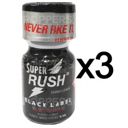 Lot de 3 Poppers Super Rush Black label 9 ml