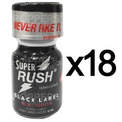 Lot de 18 Poppers Super Rush Black label 9 ml