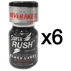 Lot de 6 Poppers Super Rush Black label 9 ml