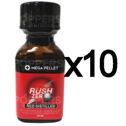 Poppers Rush Zero Red Distilled par lot de 10