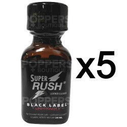 Poppers Super Rush Black label 24 ml par lot de 5
