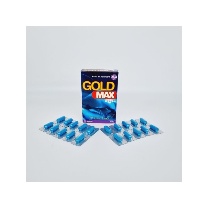 GoldMax Blue 20 gélules – Érection forte & cure libido | Poppers-Bouti