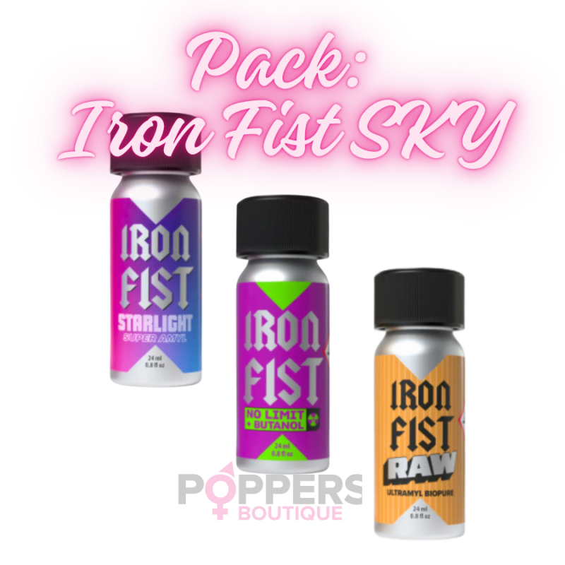 Pack 3 Poppers Iron Fist Sky 24ml - Lot Économique Amyle
