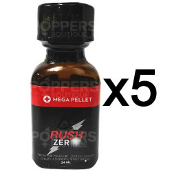 Lot de 5 Poppers Rush Zero 24 ml