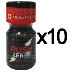 Lot de 10 Poppers Rush Zero 9 ml...