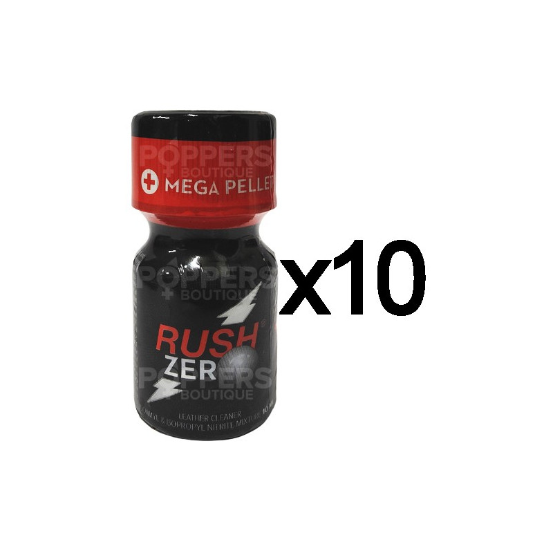 Lot de 10 Poppers Rush Zero 9 ml Propyl et Pentyl