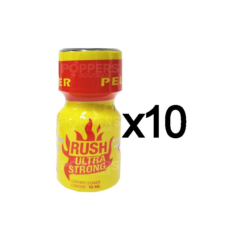 Lot de 10 Poppers Rush Ultra Strong 9 ml