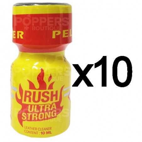 Lot de 10 Poppers Rush Ultra Strong 9 ml