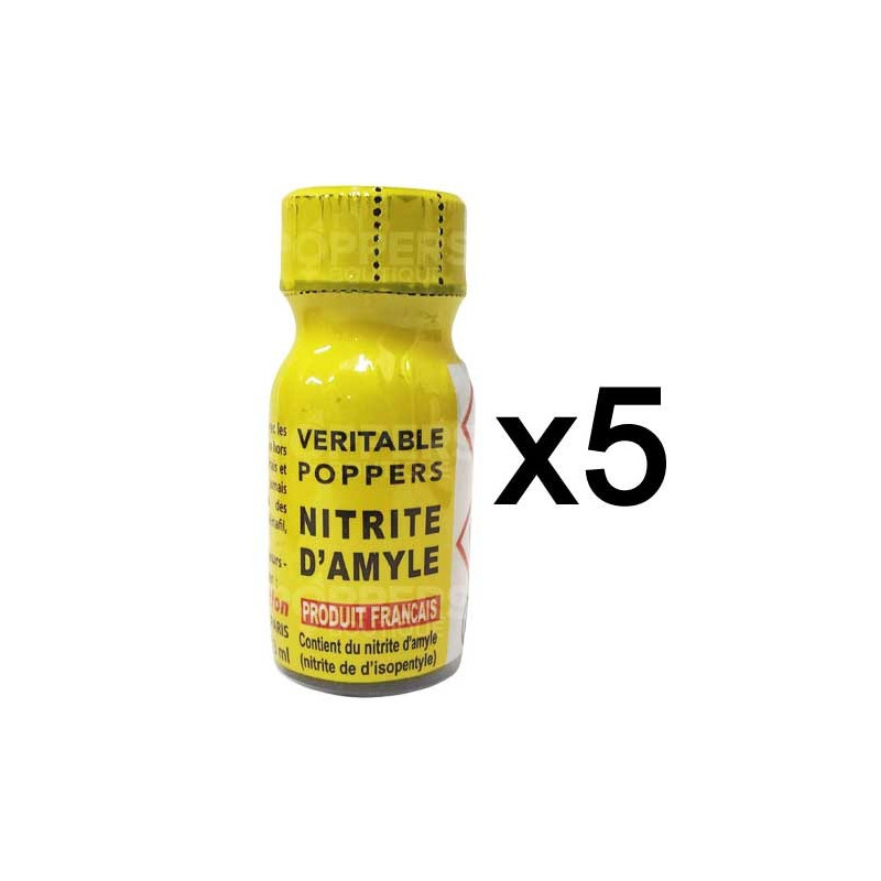 Lot de 5 Poppers véritable au nitrite d'amyle - 13 ml Lot de 5 Poppers véritable au nitrite d'amyle - 13 ml