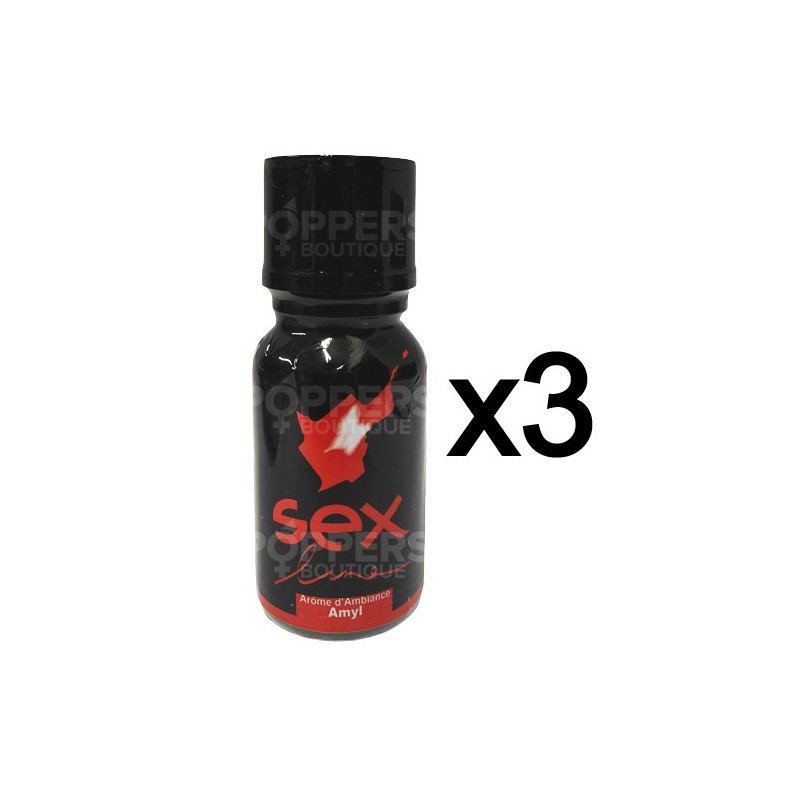 Lot de 3 Poppers Sex Line rouge Amyl 15 ml Lot de 3 Poppers Sex Line rouge Amyl 15 ml