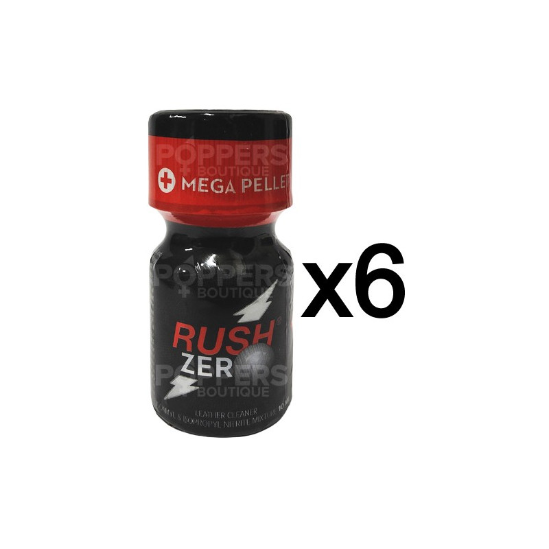 Lot de 6 Poppers Rush Zero 9 ml Propyl et Pentyl