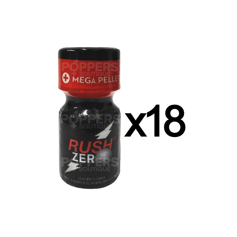 Lot de 18 Poppers Rush Zero 9 ml Propyl et Pentyl